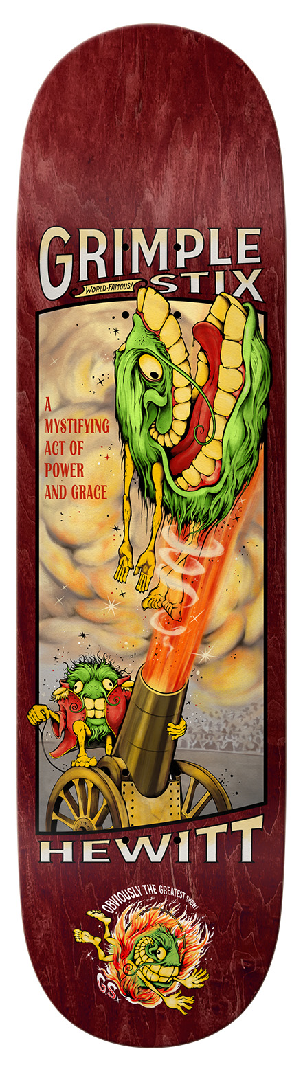ANTIHERO DECK GRIMPLE OBVIOUS HEWITT 8.38 X 32.25 - 14.5