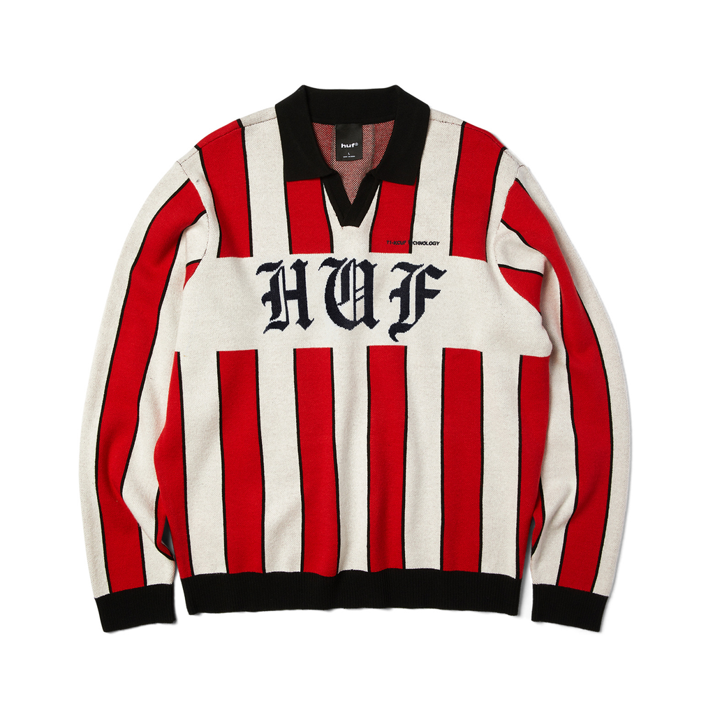 HUF PULL MIDFIELD JERSEY SWEATER RED