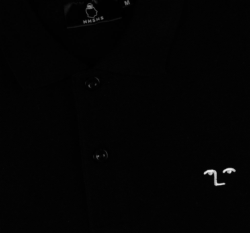 NONSENSE POLO FACE OFF EMBROIDERED BLACK