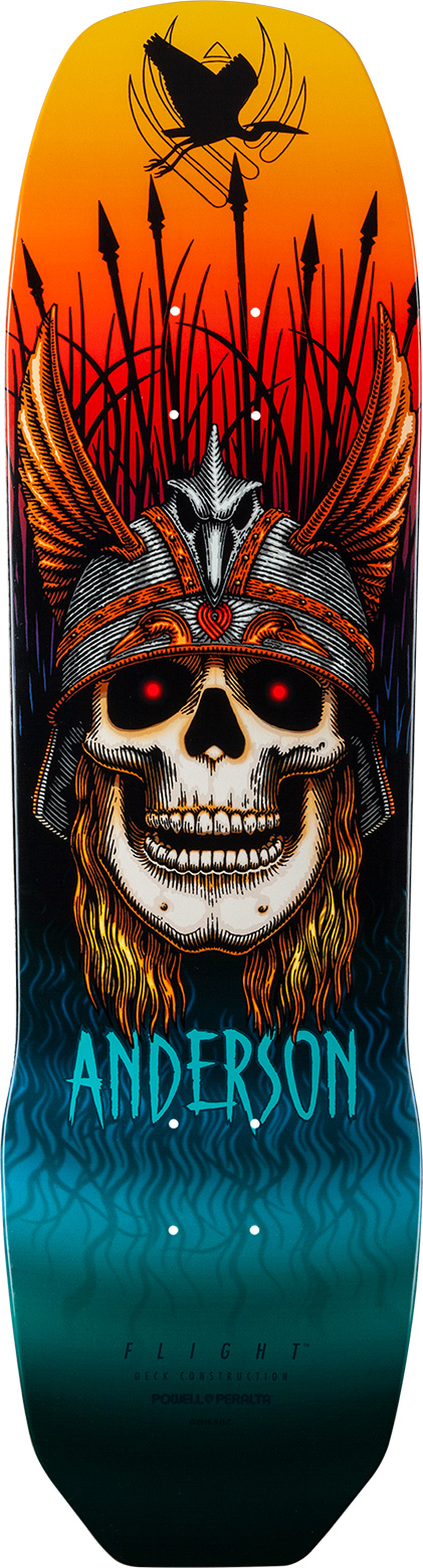 POWELL DECK FLIGHT ANDERSON HERON SKULL 8.45 X 31.8