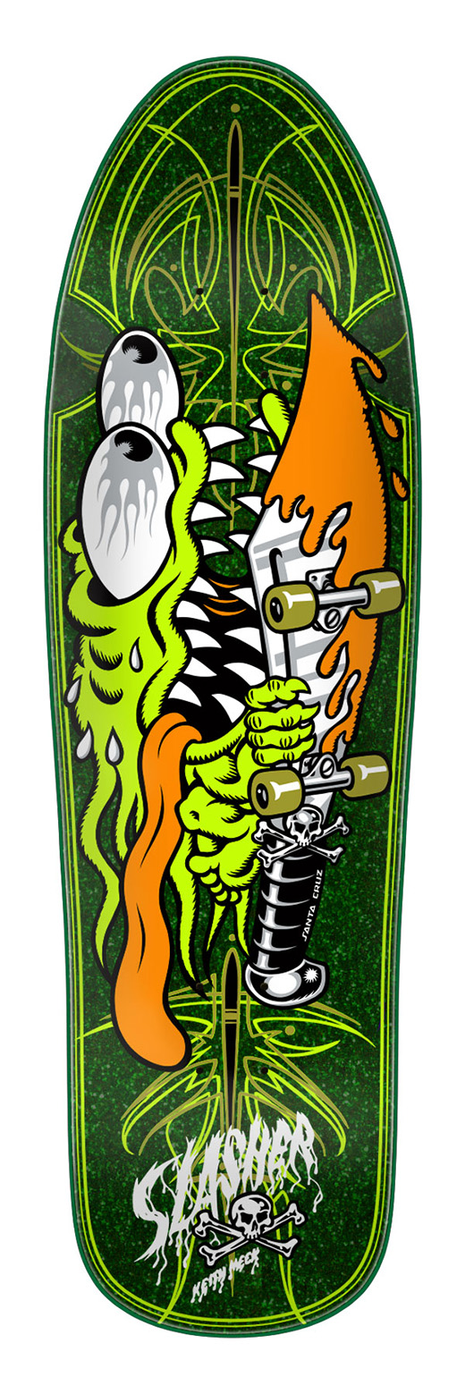 SANTA CRUZ DECK MEEK PINSTRIPE SLASHER GREEN 9.23 X 31.67