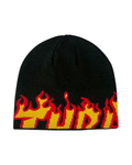 THRASHER BEANIE FLAME SKULLY BLACK