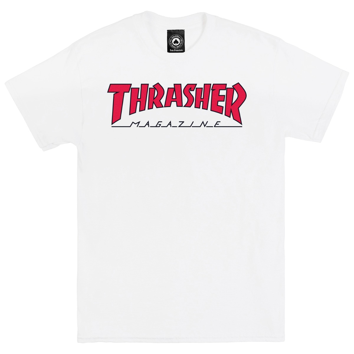 THRASHER T-SHIRT OUTLINED WHITE RED